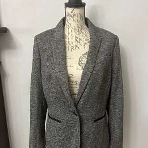 Tommy Hilfiger Charcoal Knit Blazer with Black Suede Elbow Patches. Sz 12